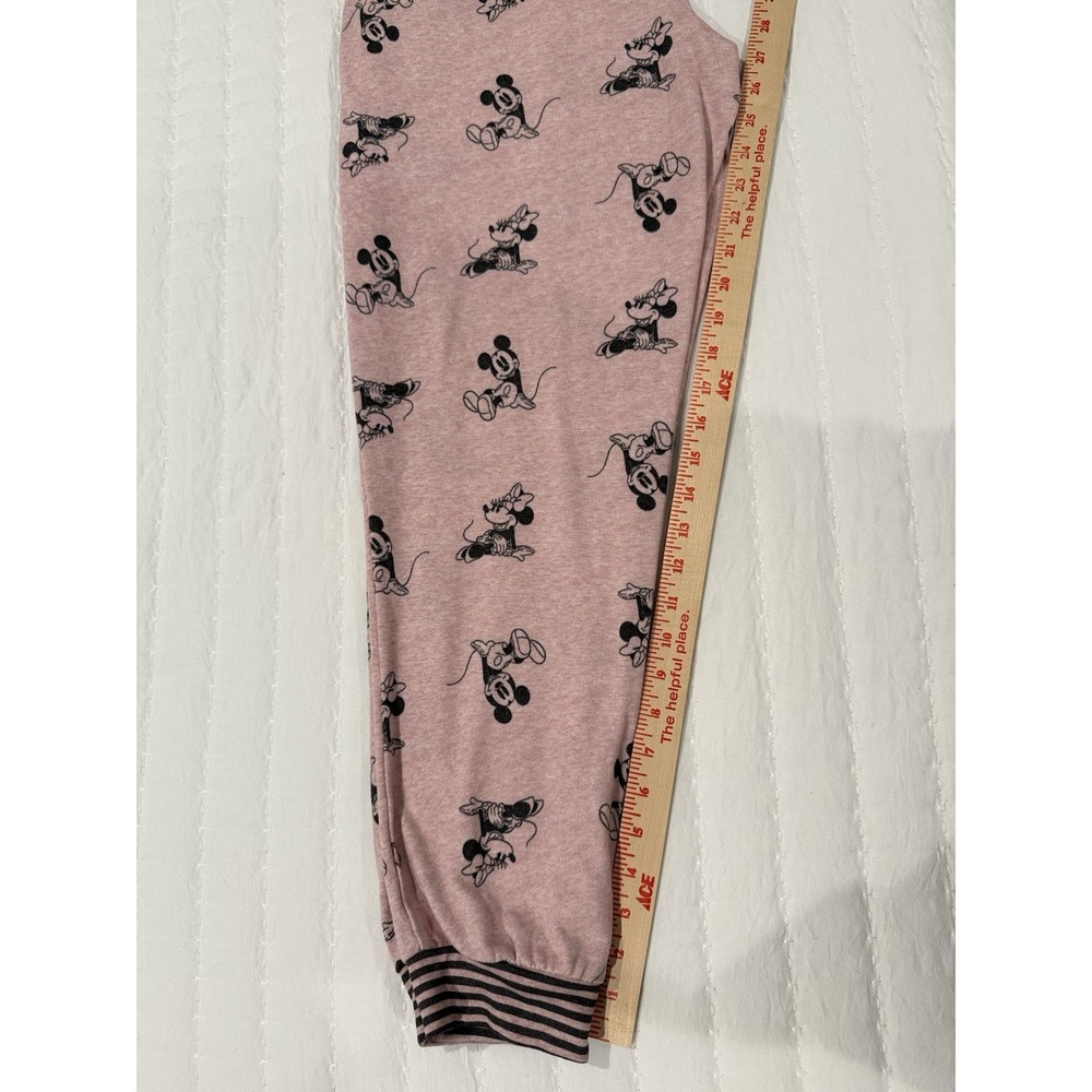 Disney Women's 2 Piece Cozy Pajama Set , Mauve Mickey and Minnie, Size M - Picture 3 of 7
